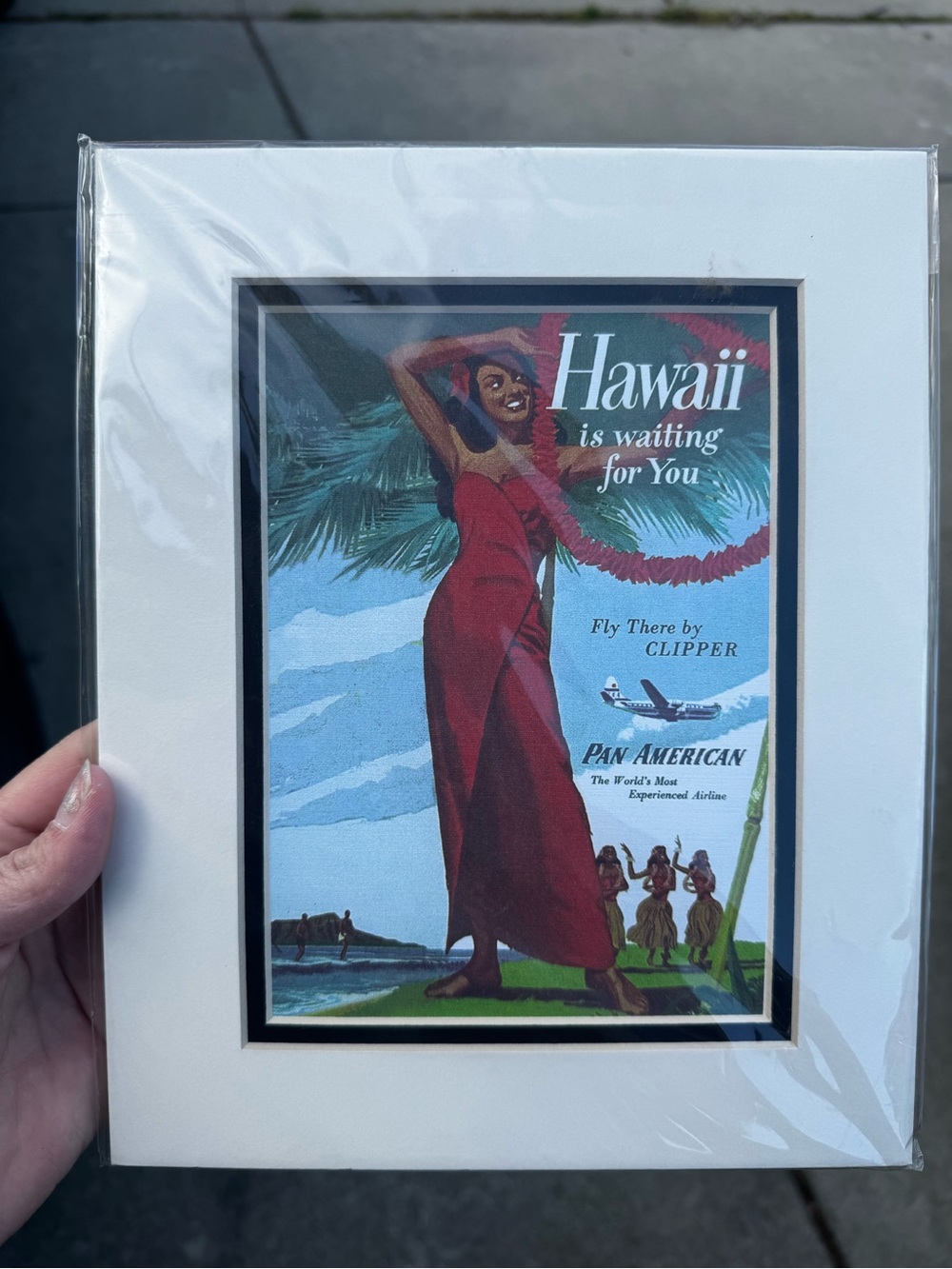 Hawaii Vintage Travel Art Print - Red Dress Luau